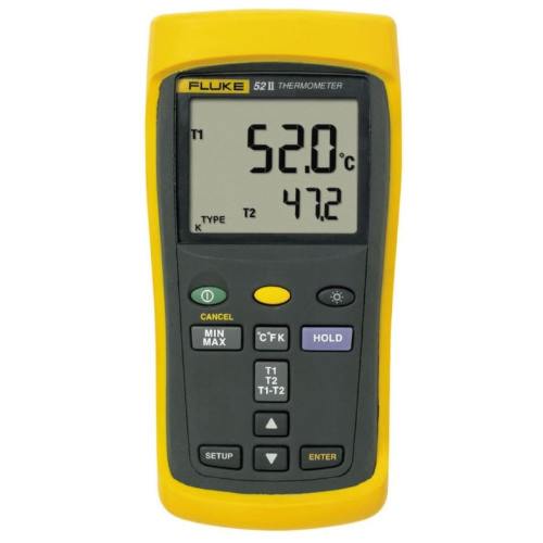 Fluke 52 Ii Dual Input Digital Thermometer With Two 80PK-1 Thermocouples 