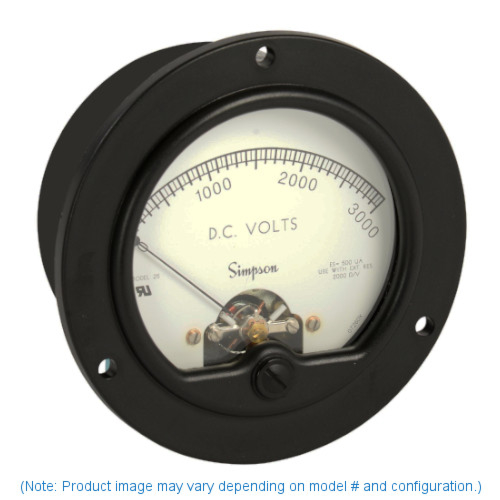 Simpson Electric Round Style Analog Panel Meter - DC Volt Meters