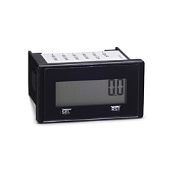 Trumeter 6320-2500-0000 Electronic LCD Hour Meter - 10-300 VDC and 20-300AC in one unit, front panel reset, programmable, 1/32nd DIN housing