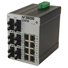 N-Tron 114FX6-ST Unmanaged Multimode Ethernet Switch - 14 Port w